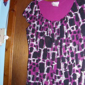 worhington size lg strech blouse,purple white black